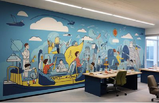 溧阳办公室墙绘的特点。